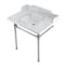 Kingston Brass 30 Carrara Marble Console Sink with Stainless Steel Legs, Marble WhitePolished Chrome LMS30M8SQ1ST - alternate 1